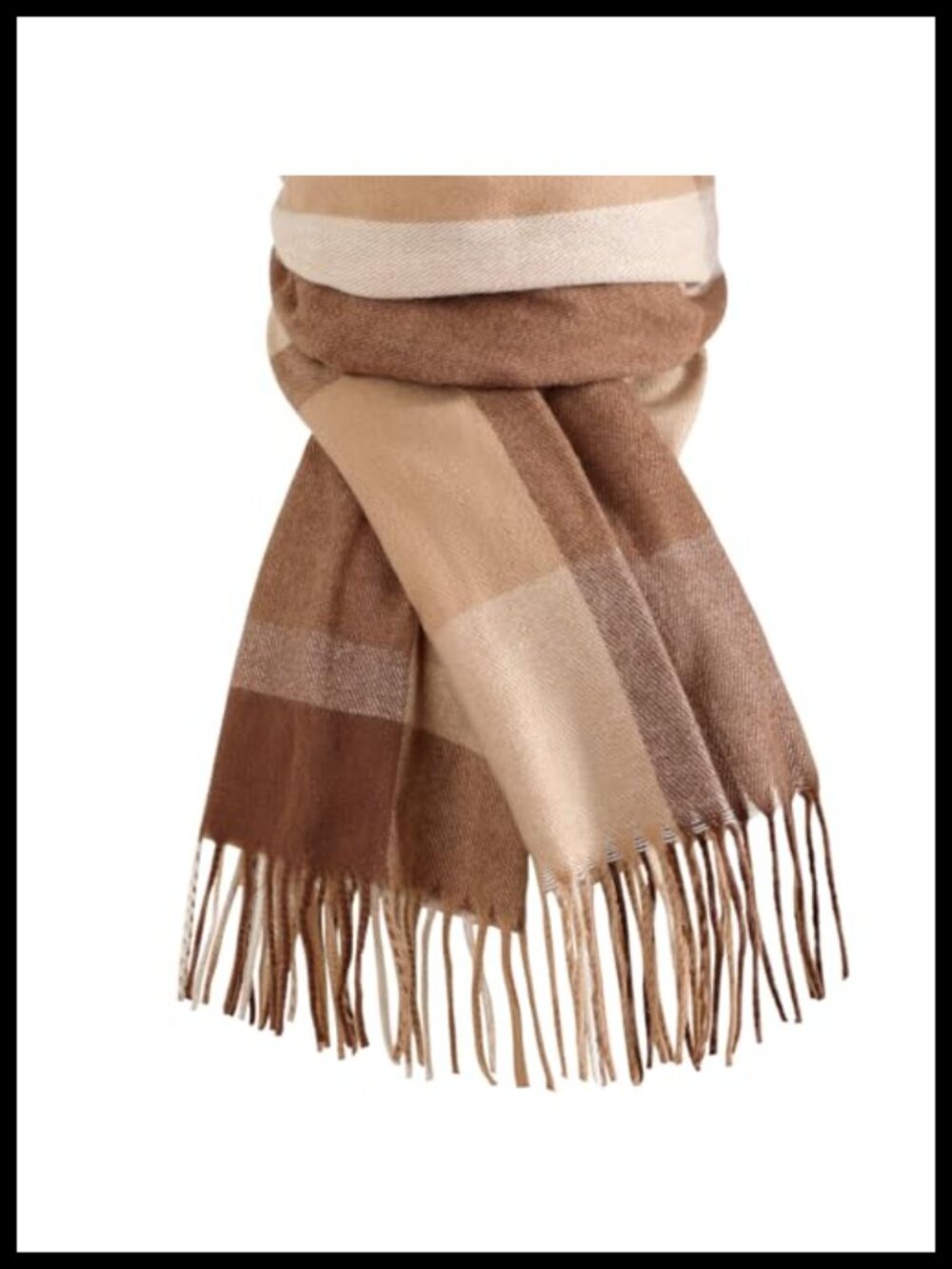 Womens Plaid Blanket Scarf Cozy Pashmina Shawl Winter Wrap
